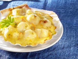 COQUILLES ST JACQUES CUISINEES  A LA LAITUE DE MER