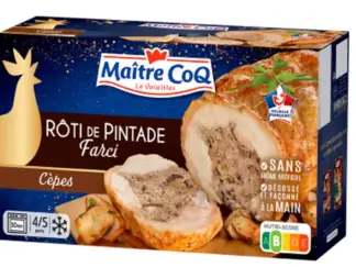 ROTI DE PINTADE FARCI FARCE AUX CEPES