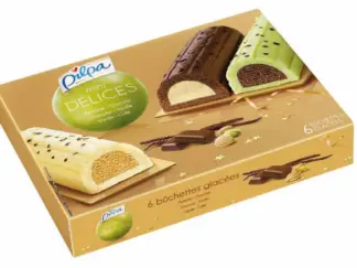 6 BUCHETTES  VANILLE/CAFE - VANILLE/CHOCOLAT - CHOCOLAT/PISTACHE