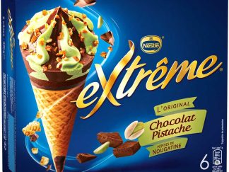 6 CONES EXTREME CHOCOLAT PISTACHE PEPITES DE NOUGATINE