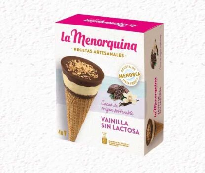 4 CONES  VANILLE SANS LACTOSE